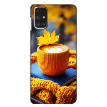 Чехол с уникальным дизайном «Осень с кофе» для Samsung Galaxy M31s – Кофе с жёлтым