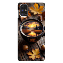 Чехол с уникальным дизайном «Осень с кофе» для Samsung Galaxy M31s – Тёмный кофе