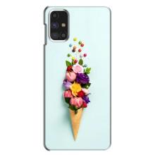 Чехлы с тематикой "ЦВЕТЫ" на Samsung Galaxy M31s (Цветок-мороженное)