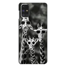 Силиконовый чехол с КАРТИНКАМИ лето для Samsung Galaxy M31s (AlphaPrint) (Жирафы в очках)