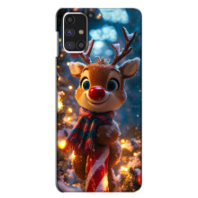 Яркий чехол для Samsung Galaxy M31s с Зимними Оленятами – Олень в шарфе