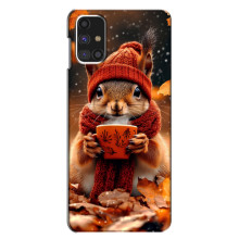 Печатный чехол «Зверята с кофе» для Samsung Galaxy M31s – Белка с кофе
