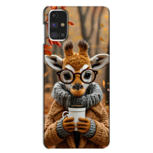 Печатный чехол «Зверята с кофе» для Samsung Galaxy M31s – Жираф с кофе