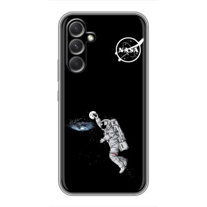 Силиконовый бампер с принтом "Наса" на Samsung Galaxy M32 5g – Космонавт баскетболист