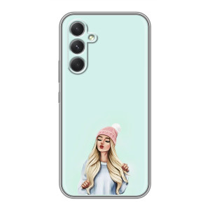Силіконовый Чохол на Samsung Galaxy M32 5g з картинкой Модных девушек (В шапці)