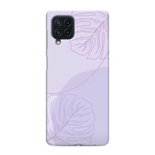 Чохол квітковий дизайн для Samsung Galaxy M32 – Монстера фіолетова