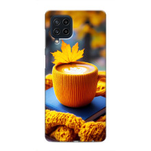 Чехол с уникальным дизайном «Осень с кофе» для Samsung Galaxy M32 – Кофе с жёлтым