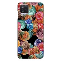 Чохли з тематикою "КВІТИ" на Samsung Galaxy M32 – Квіти на чорному