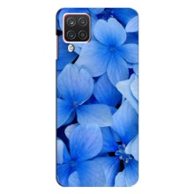 Силиконовый бампер с принтом (цветочки) на Самсунг Галакси М32 – Синие цветы