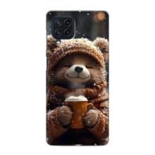 Друкований чохол 'Звірята з кавою' для Samsung Galaxy M32 – Мішка з кавою