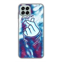 Чехол с принтом для Samsung Galaxy M33 (5G) (M336B) (AlphaPrint - Знак сердечка) – Радужное сердце