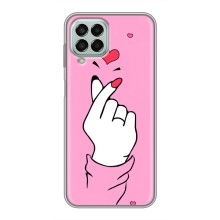 Чехол с принтом для Samsung Galaxy M33 (5G) (M336B) (AlphaPrint - Знак сердечка) – Знак Love