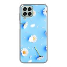 Чехол с Цветами для Samsung Galaxy M33 (5G) (M336B) (ромашки на голубом)