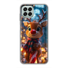 Яркий чехол для Samsung Galaxy M33 (5G) (M336B) с Зимними Оленятами – Олень в шарфе