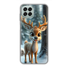 Яркий чехол для Samsung Galaxy M33 (5G) (M336B) с Зимними Оленятами – Оленёнок в лесу