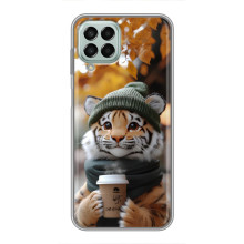 Друкований чохол 'Звірята з кавою' для Samsung Galaxy M33 (5G) (M336B) – Тигр з кавою