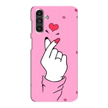 Чехол с принтом для Samsung Galaxy M34 (5G) (AlphaPrint - Знак сердечка) – Знак Love