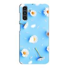 Чехол с Цветами для Samsung Galaxy M34 (5G) (ромашки на голубом)