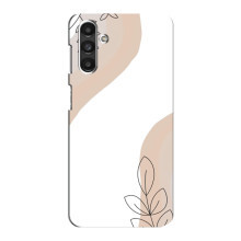 Силиконовый чехол с принтом в цветах на Samsung Galaxy M34 (5G) – Нюдовый дизайн