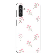 Чехол с розовым рисунком для Samsung Galaxy M34 (5G) (Розовые цветы)