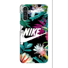 Силиконовый Чехол на Samsung Galaxy M34 (5G) с картинкой Nike (Цветочный Nike)
