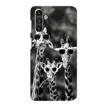 Силиконовый чехол с КАРТИНКАМИ лето для Samsung Galaxy M34 (5G) (AlphaPrint) (Жирафы в очках)