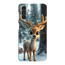 Яркий чехол для Samsung Galaxy M34 (5G) с Зимними Оленятами (Оленёнок в лесу)