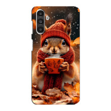 Печатный чехол «Зверята с кофе» для Samsung Galaxy M34 (5G) – Белка с кофе