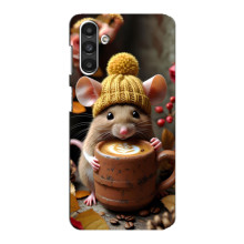 Печатный чехол «Зверята с кофе» для Samsung Galaxy M34 (5G) – Медведь с кофе