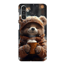 Печатный чехол «Зверята с кофе» для Samsung Galaxy M34 (5G) – Мишка с кофе