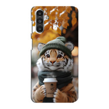 Печатный чехол «Зверята с кофе» для Samsung Galaxy M34 (5G) – Тигр с кофе