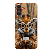 Печатный чехол «Зверята с кофе» для Samsung Galaxy M34 (5G) – Жираф с кофе