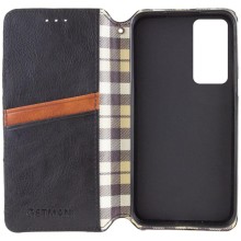 Кожаный чехол-книжка GETMAN Cubic (PU) для Samsung Galaxy M35 5G – Черный