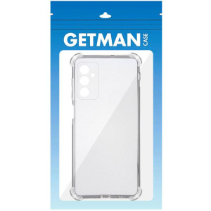 TPU чохол GETMAN Ease logo посилені кути Full Camera для Samsung Galaxy M35 5G – Прозорий