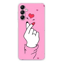 Чехол с принтом для Samsung Galaxy M35 5G (AlphaPrint - Знак сердечка) – Знак Love