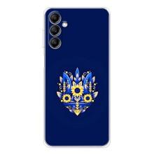 Чохол з картинкою (Патріотичний ГЕРБ) на Samsung Galaxy M35 5G (Герб в квітах)