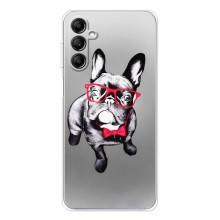 Чехол (ТПУ) Милые собачки для Samsung Galaxy M35 5G (Бульдог в очках)