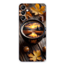 Чехол с уникальным дизайном «Осень с кофе» для Samsung Galaxy M35 5G – Тёмный кофе