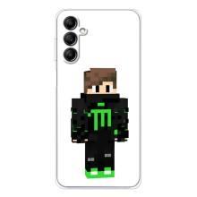 Чехлы для Samsung Galaxy M35 5G (Персонажи Майн Крафт) (Зеленый мальчик)