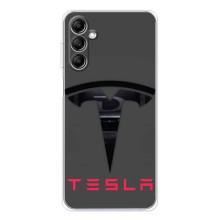 Силиконовый бампер с картинкой машины на Samsung Galaxy M35 5G (Logo TESLA)