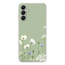 Чехол с цветочным принтом на Гелекси М36 5Джи (Цветы на зеленом)
