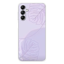 Чохол квітковий дизайн для Samsung Galaxy M36 5G – Монстера фіолетова