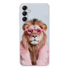 Чехол с принтом стильные животные для Гелекси М36 5Джи (Лев в очках)