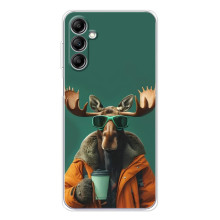Чехол с принтом стильные животные для Гелекси М36 5Джи (Лось с кофе)