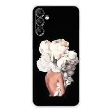 Чехлы (ART) Цветы на Samsung Galaxy M36 (VPrint) (Белые цветы)
