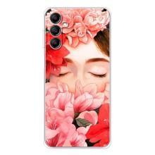 Чехлы (ART) Цветы на Samsung Galaxy M36 (VPrint) (Глаза в цветах)