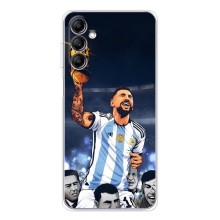 Чехлы для Samsung Galaxy M36 (Leo чемпион) (AlphaPrint) (Месси с кубком)