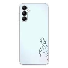 Чехлы (Знак сердечка) на Samsung Galaxy M36 – Сердце на голубом