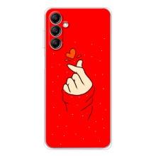 Чехлы (Знак сердечка) на Samsung Galaxy M36 – Сердце на красном