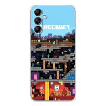 Чехол Майнкрафт на Samsung Galaxy M36 (AlphaPrint) Minecraft (фон Minecraft)